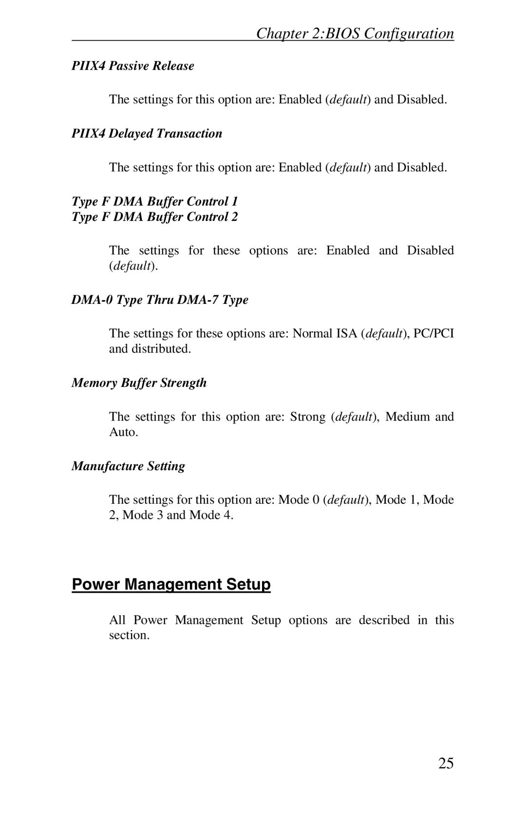 Intel Raptor AT manual Power Management Setup 