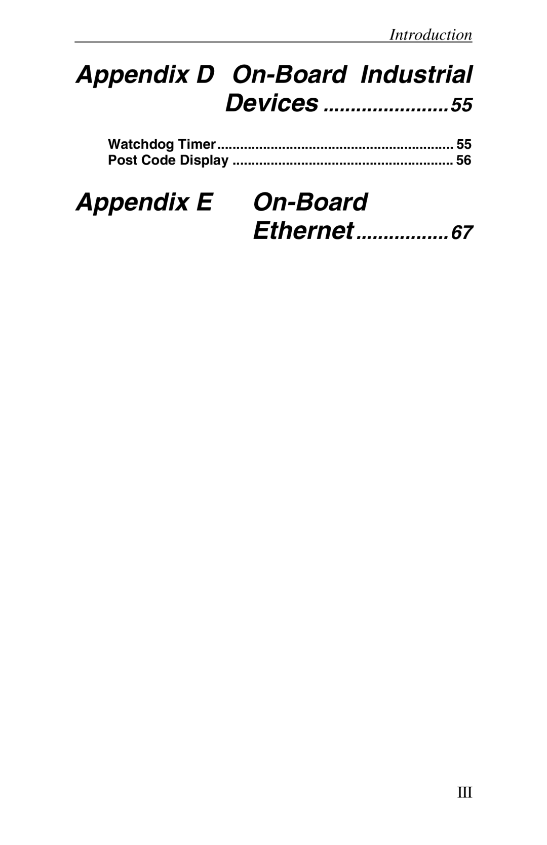 Intel Raptor AT manual Appendix D On-Board Industrial, Appendix E On-Board 