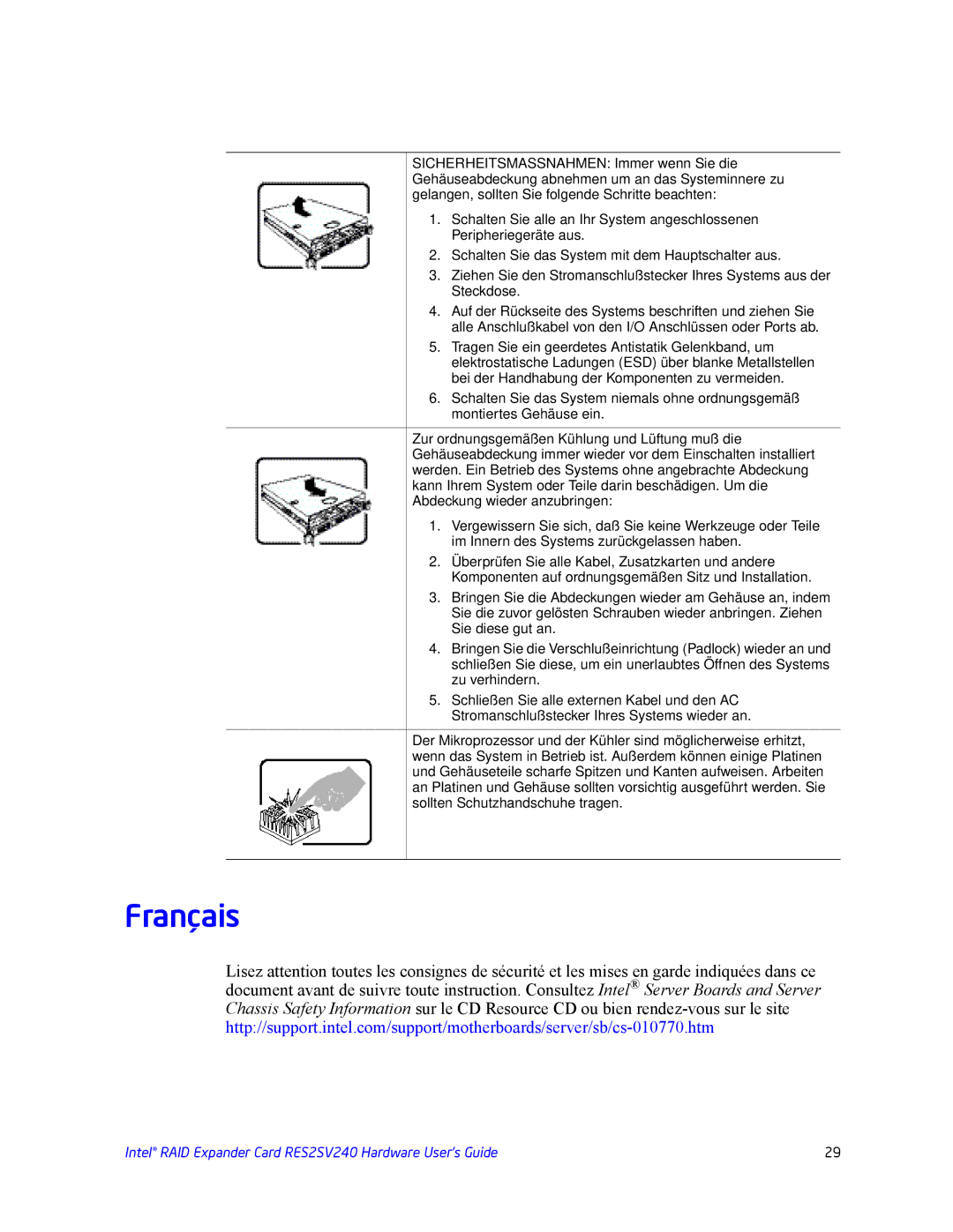 Intel RES2SV240 manual Français 