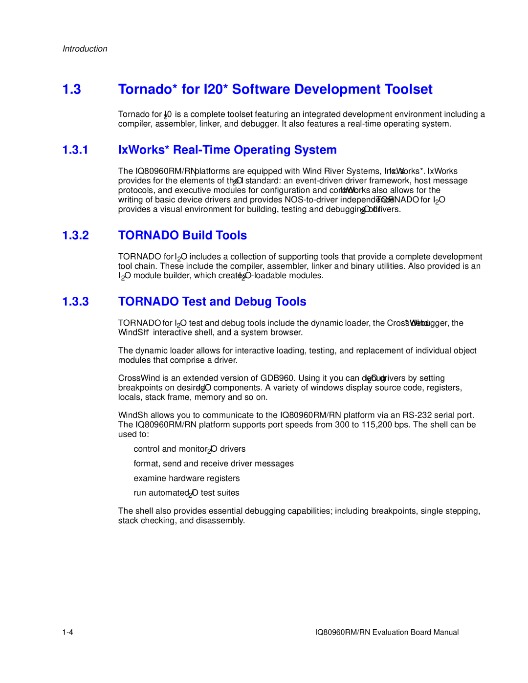 Intel RN manual Tornado* for I20* Software Development Toolset, IxWorks* Real-Time Operating System, Tornado Build Tools 