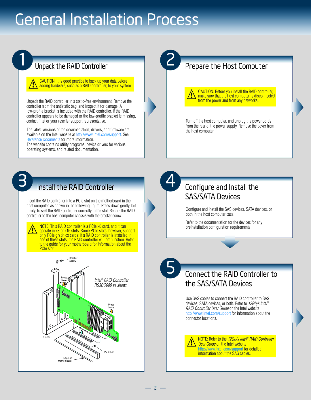 Intel RS3DC080 manual General Installation Process 