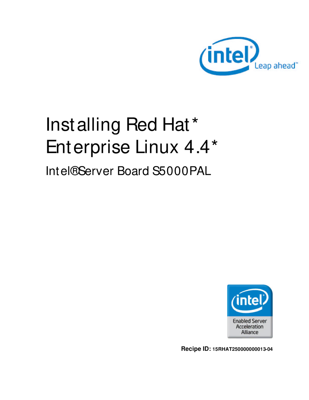 Intel S5000PAL manual Installing Red Hat* Enterprise Linux 