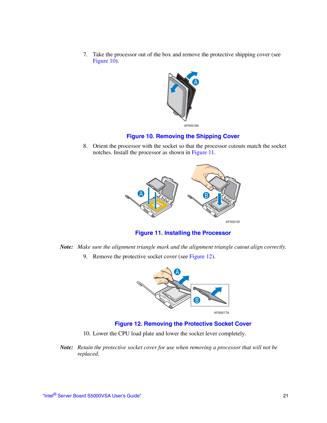 Intel S5000VSA manual Removing the Shipping Cover 