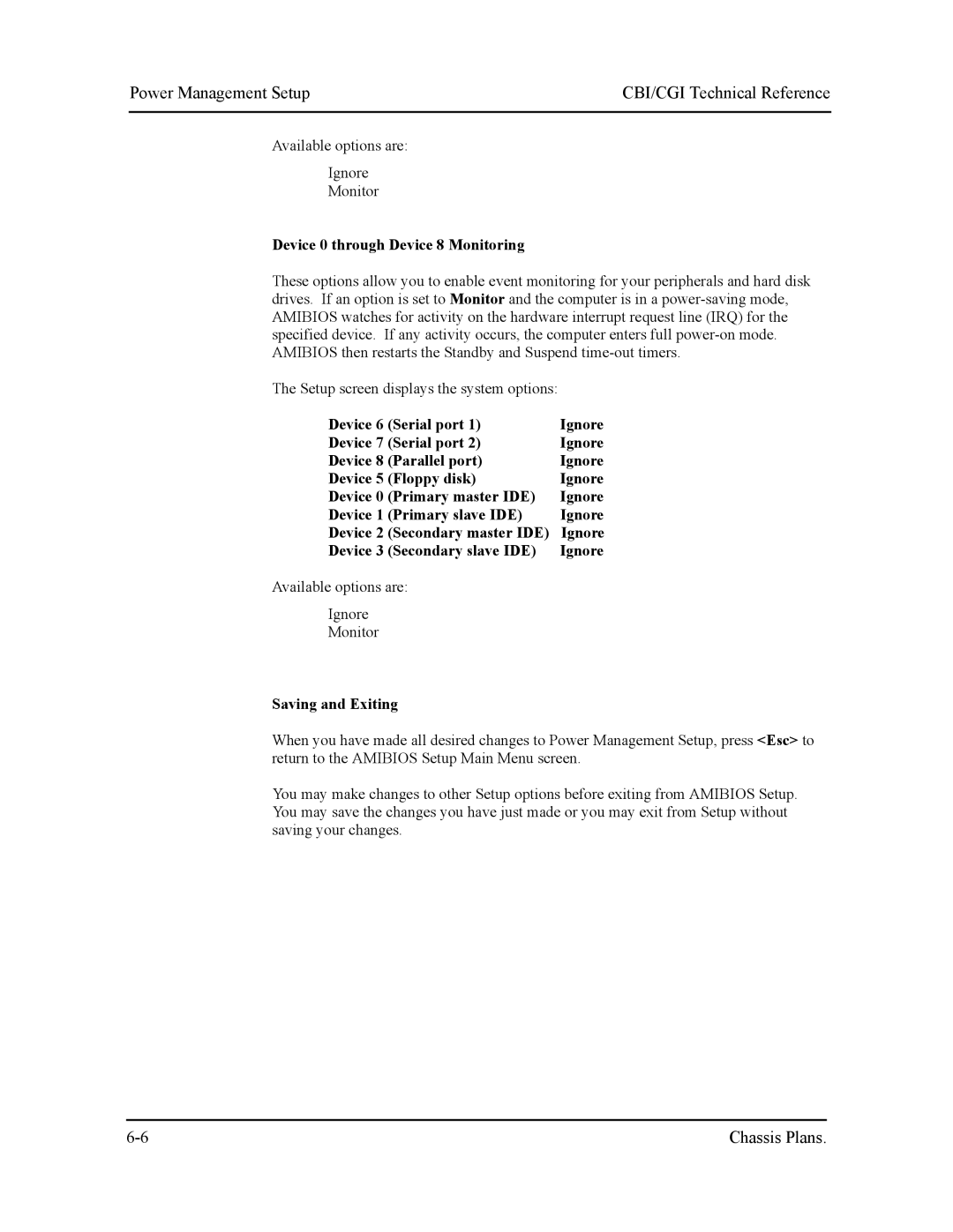 Intel S5721-xxx manual Device 0 through Device 8 Monitoring 