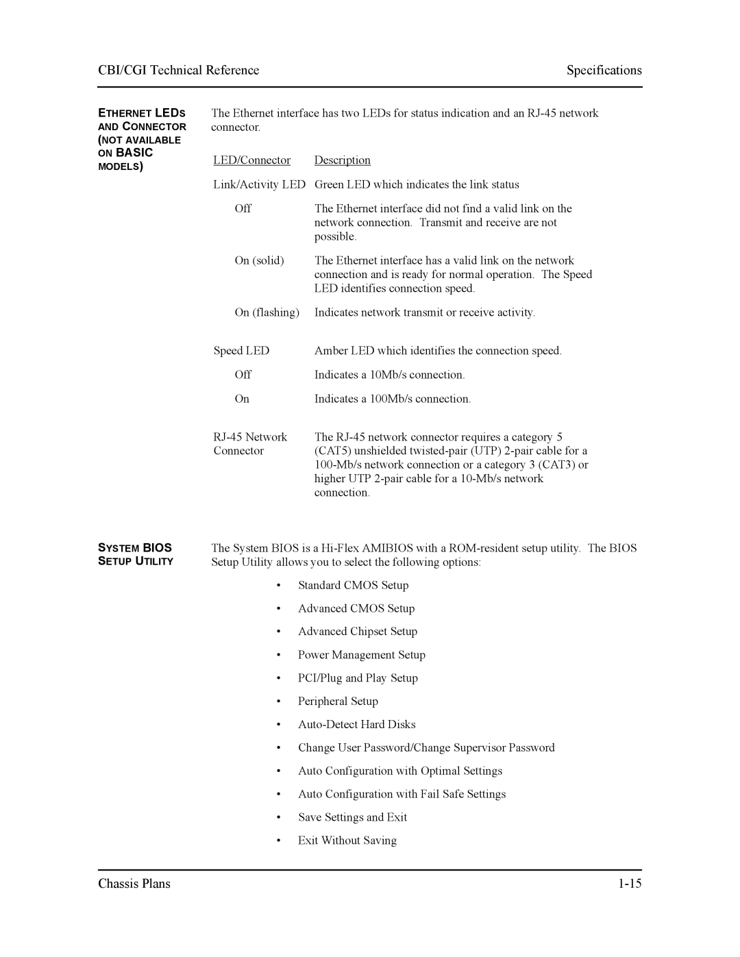 Intel S5721-xxx manual Ethernet Leds Connector Not Available 