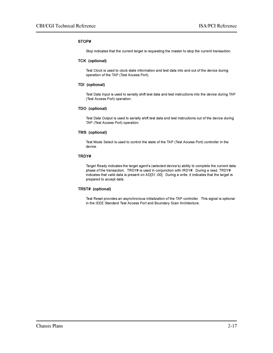 Intel S5721-xxx manual Stop# 