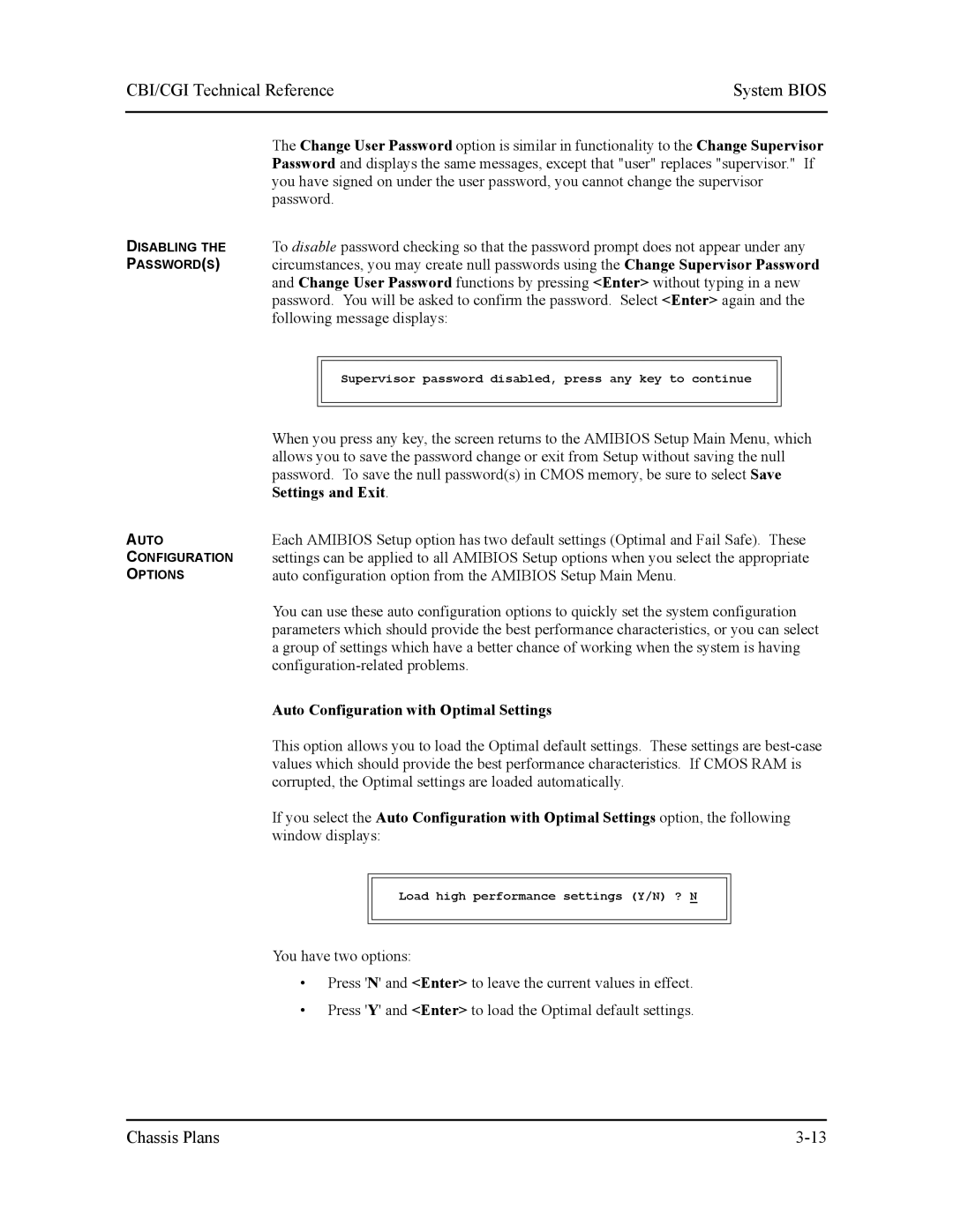 Intel S5721-xxx manual Auto Configuration with Optimal Settings 