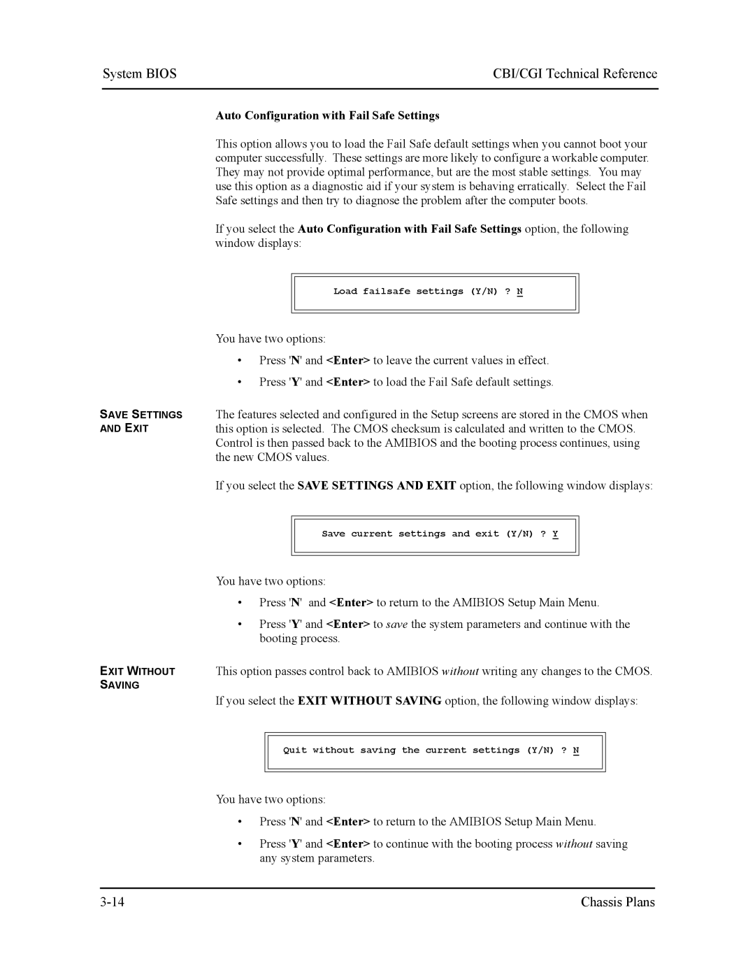 Intel S5721-xxx manual Auto Configuration with Fail Safe Settings 