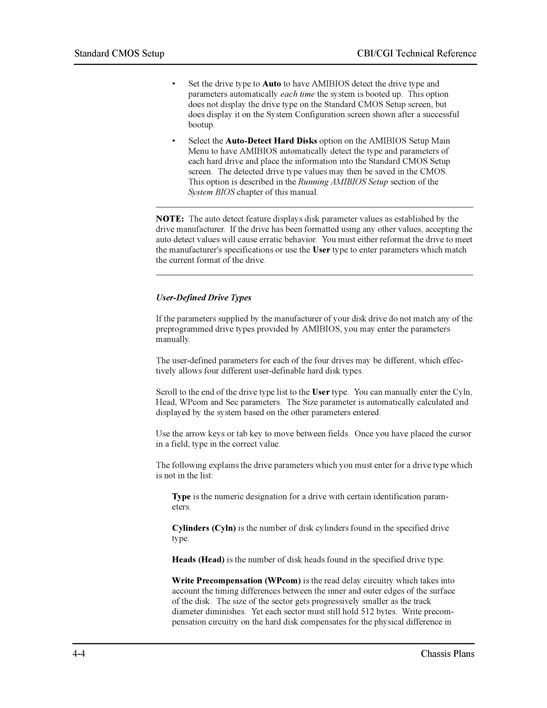 Intel S5721-xxx manual User-Defined Drive Types 