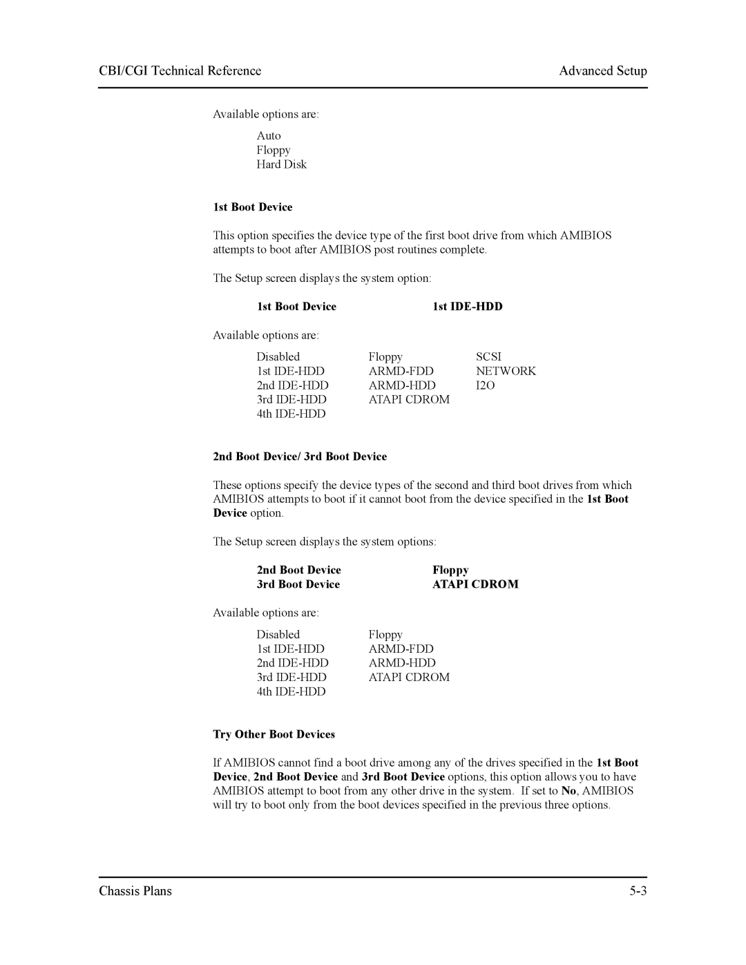 Intel S5721-xxx manual CBI/CGI Technical Reference Advanced Setup, Atapi Cdrom 