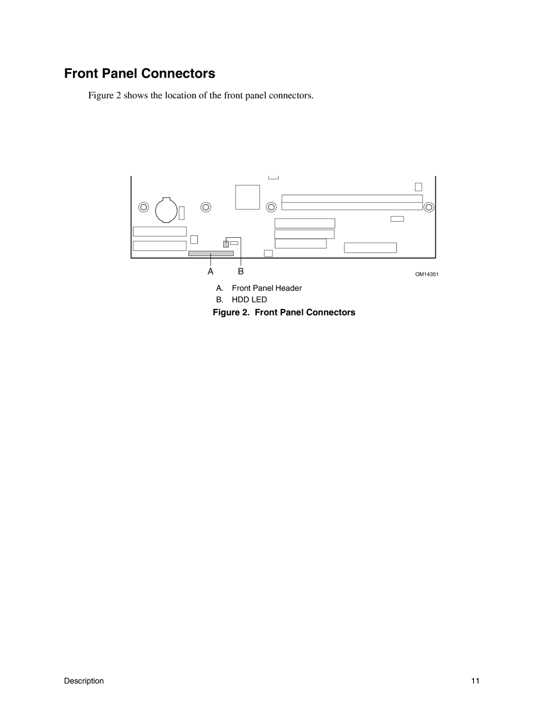 Intel S845WD1-E manual Front Panel Connectors, Hdd Led 