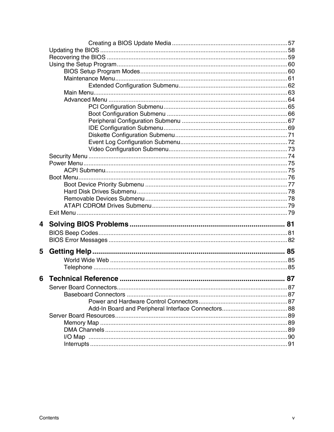 Intel S845WD1-E manual Solving Bios Problems 