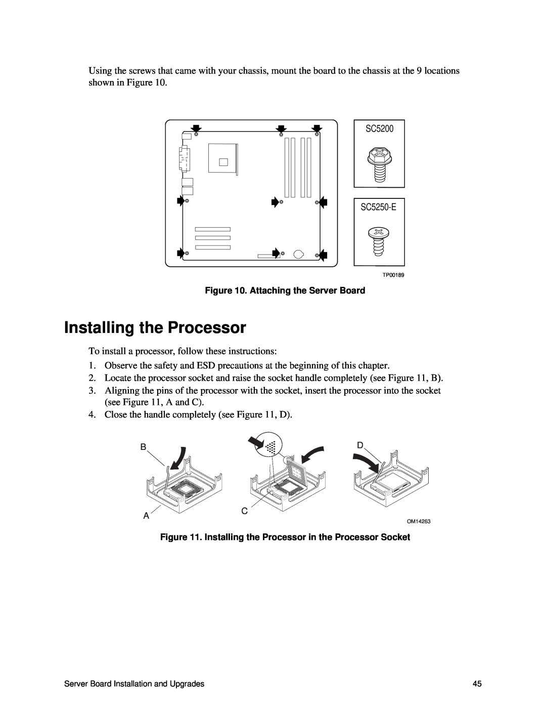 Intel S875WP1-E manual Installing the Processor 