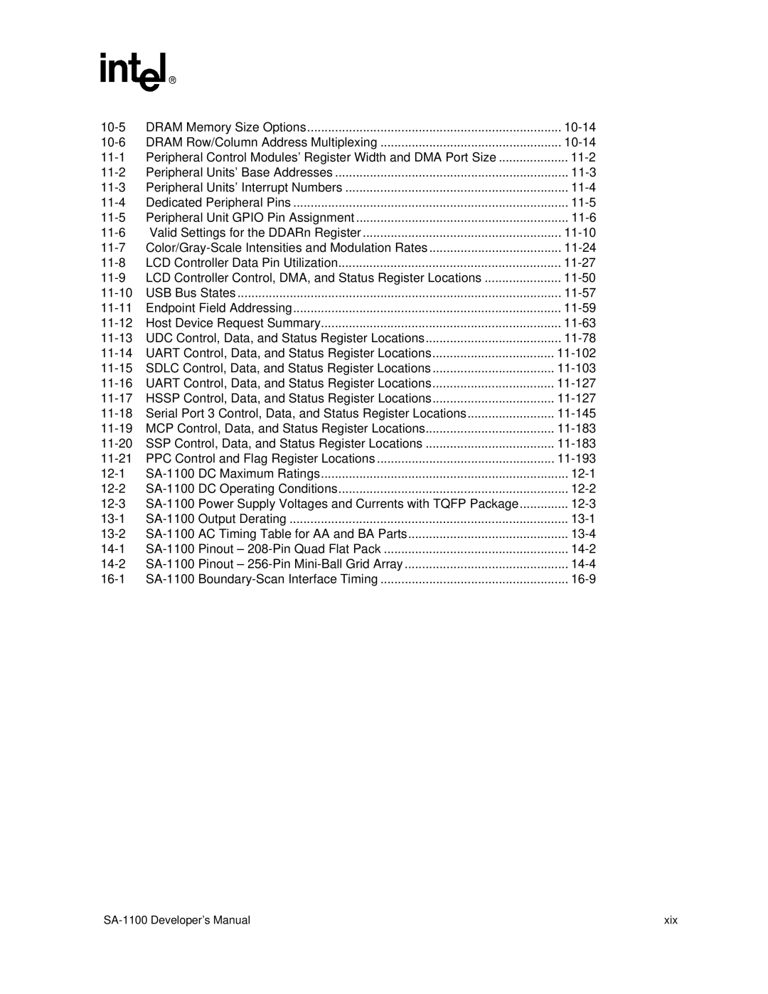 Intel SA-1100 manual 14-4 