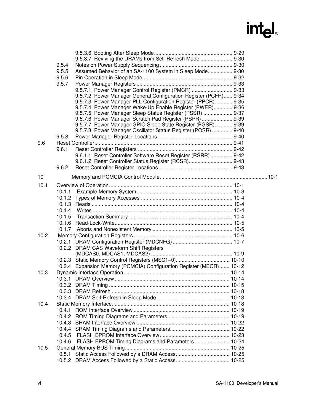 Intel SA-1100 manual Reviving the DRAMs from Self-Refresh Mode, Memory and Pcmcia Control Module 