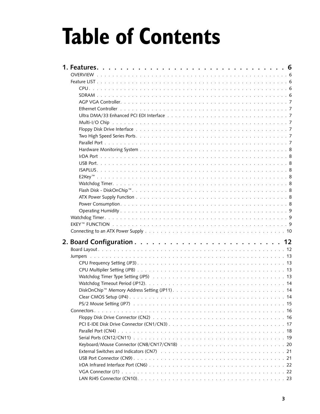 Intel SBC-370 manual Table of Contents 