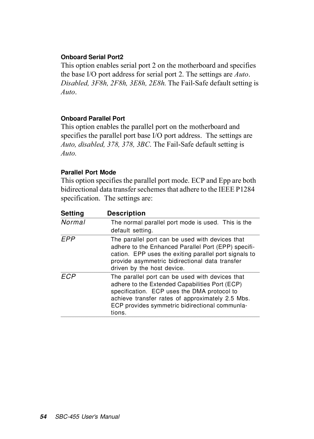 Intel SBC-455 manual Epp 