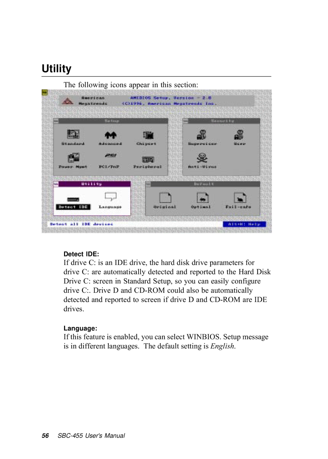 Intel SBC-455 manual Utility 