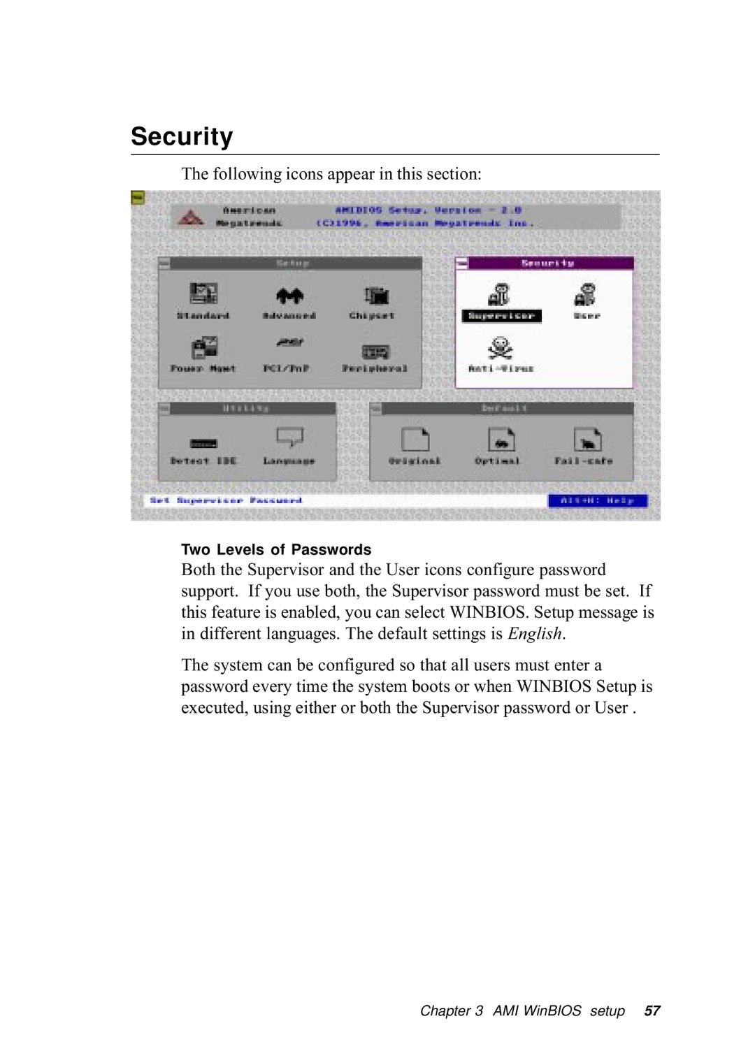 Intel SBC-455 manual Security 