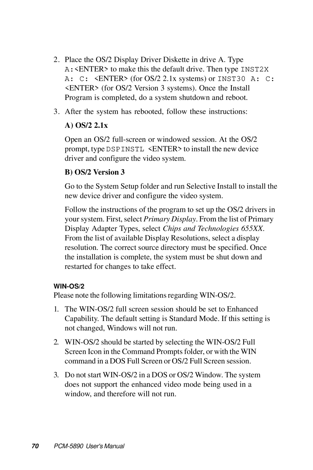 Intel SBC-455 manual OS/2 