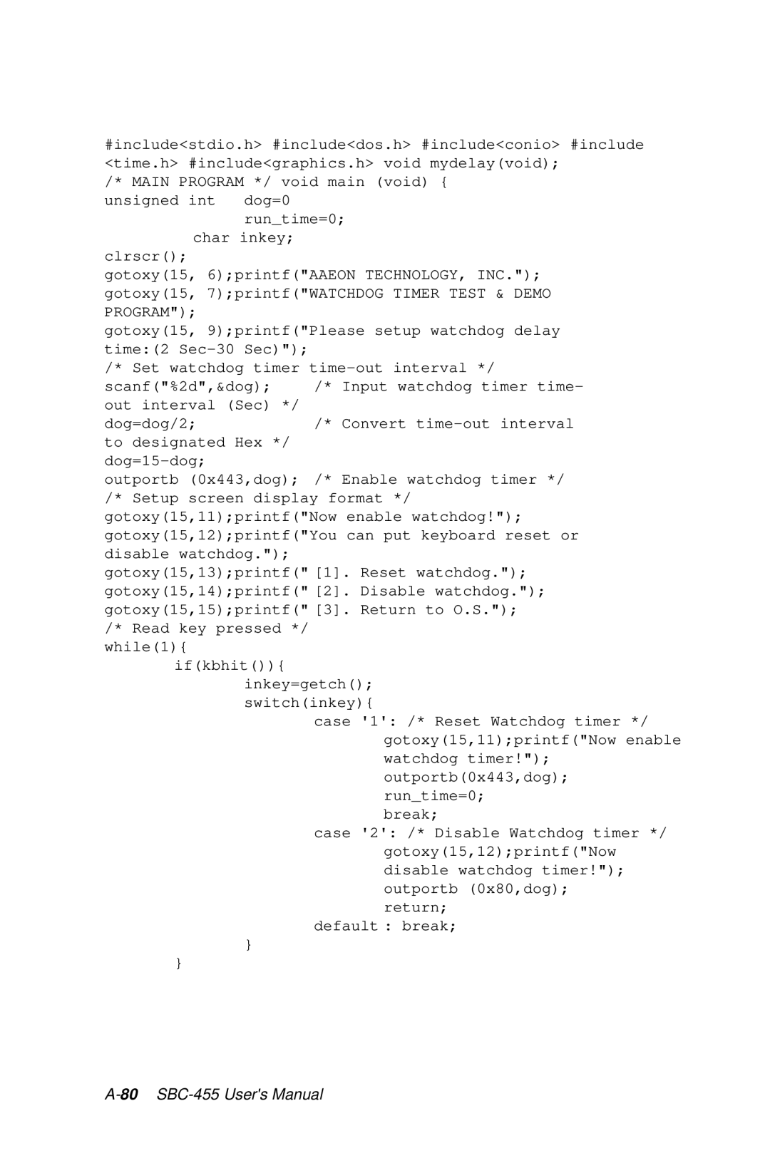 Intel SBC-455 manual Dog=dog/2 