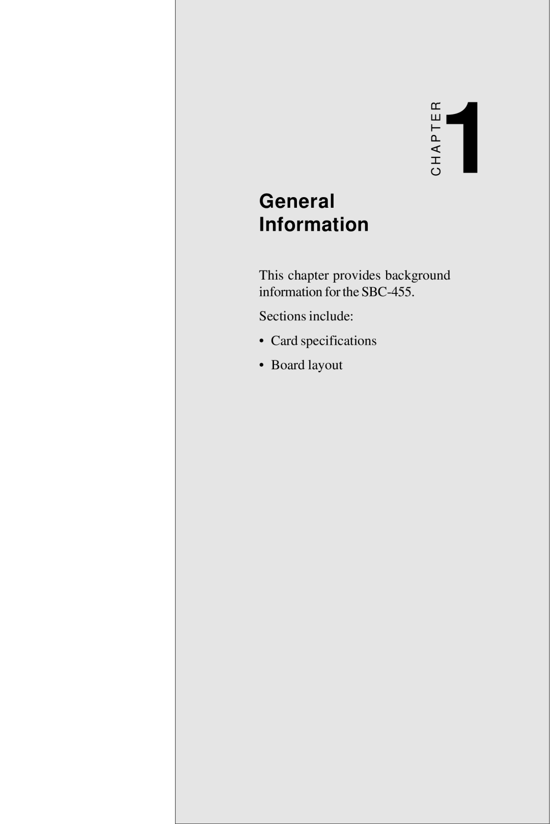 Intel SBC-455 manual General Information 