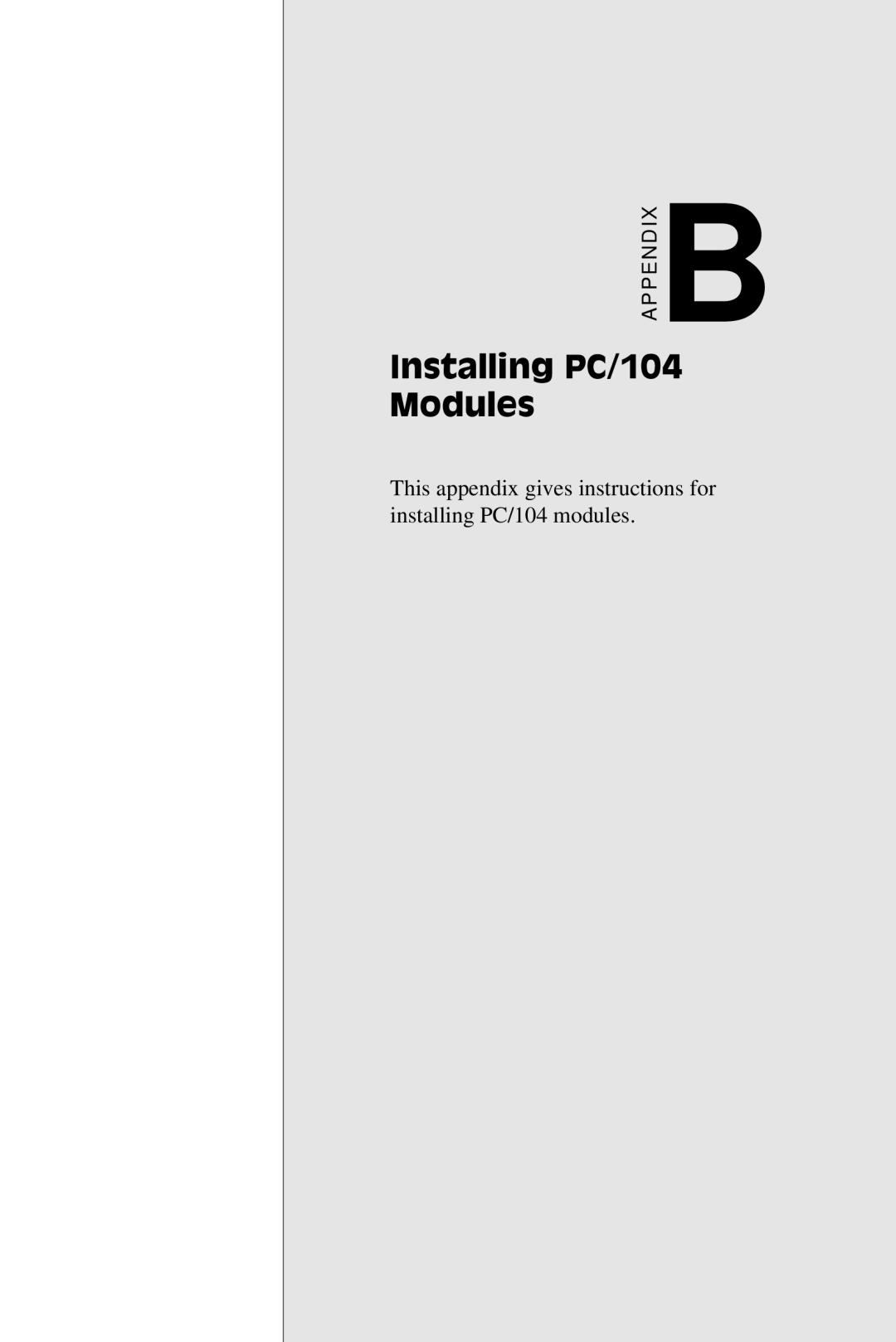 Intel SBC-455 manual Installing PC/104 Modules 