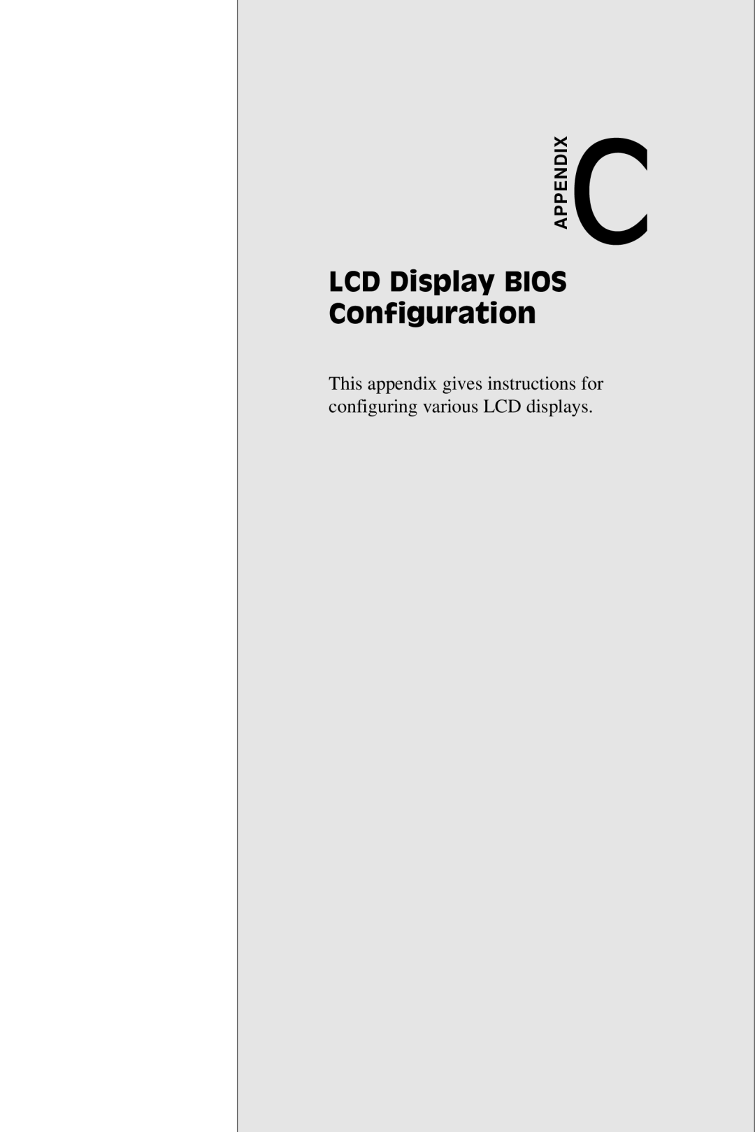 Intel SBC-455 manual LCD Display Bios Configuration 