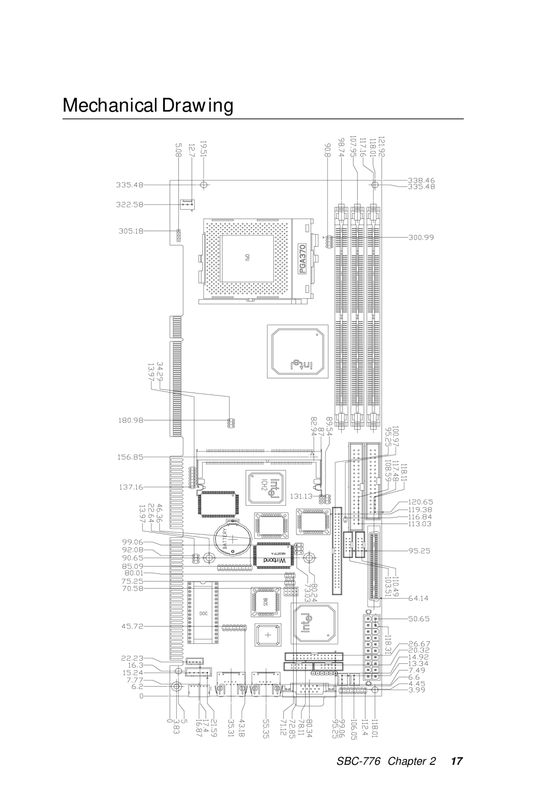 Intel SBC-776 manual MechanicalDrawing 