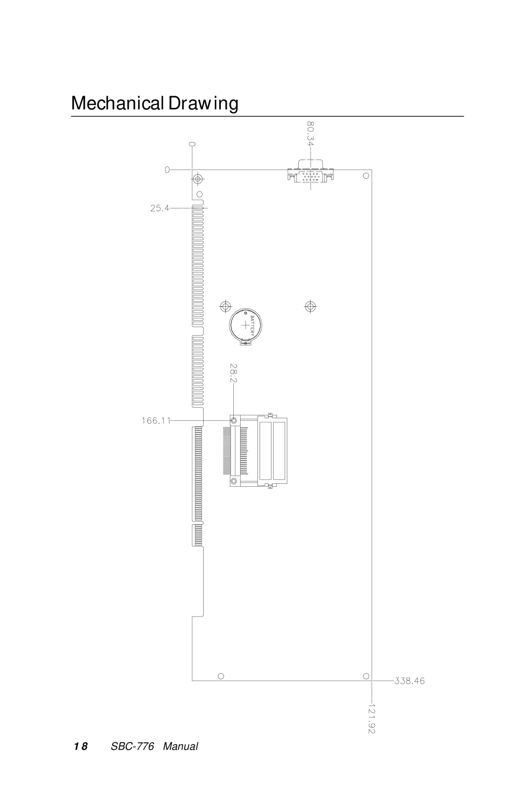 Intel SBC-776 manual MechanicalDrawing 