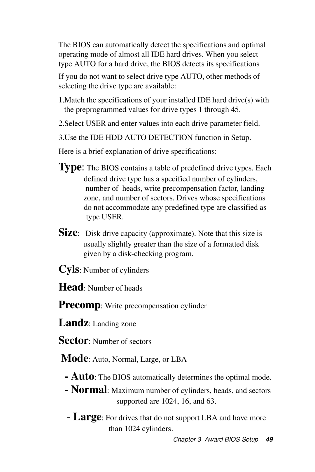 Intel SBC-776 manual Award Bios Setup 