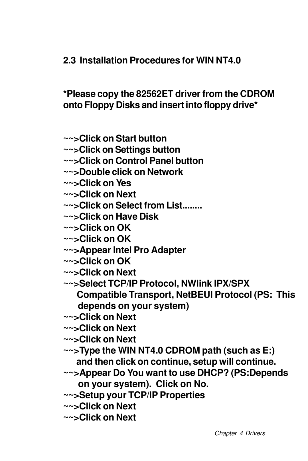 Intel SBC-776 manual Drivers 