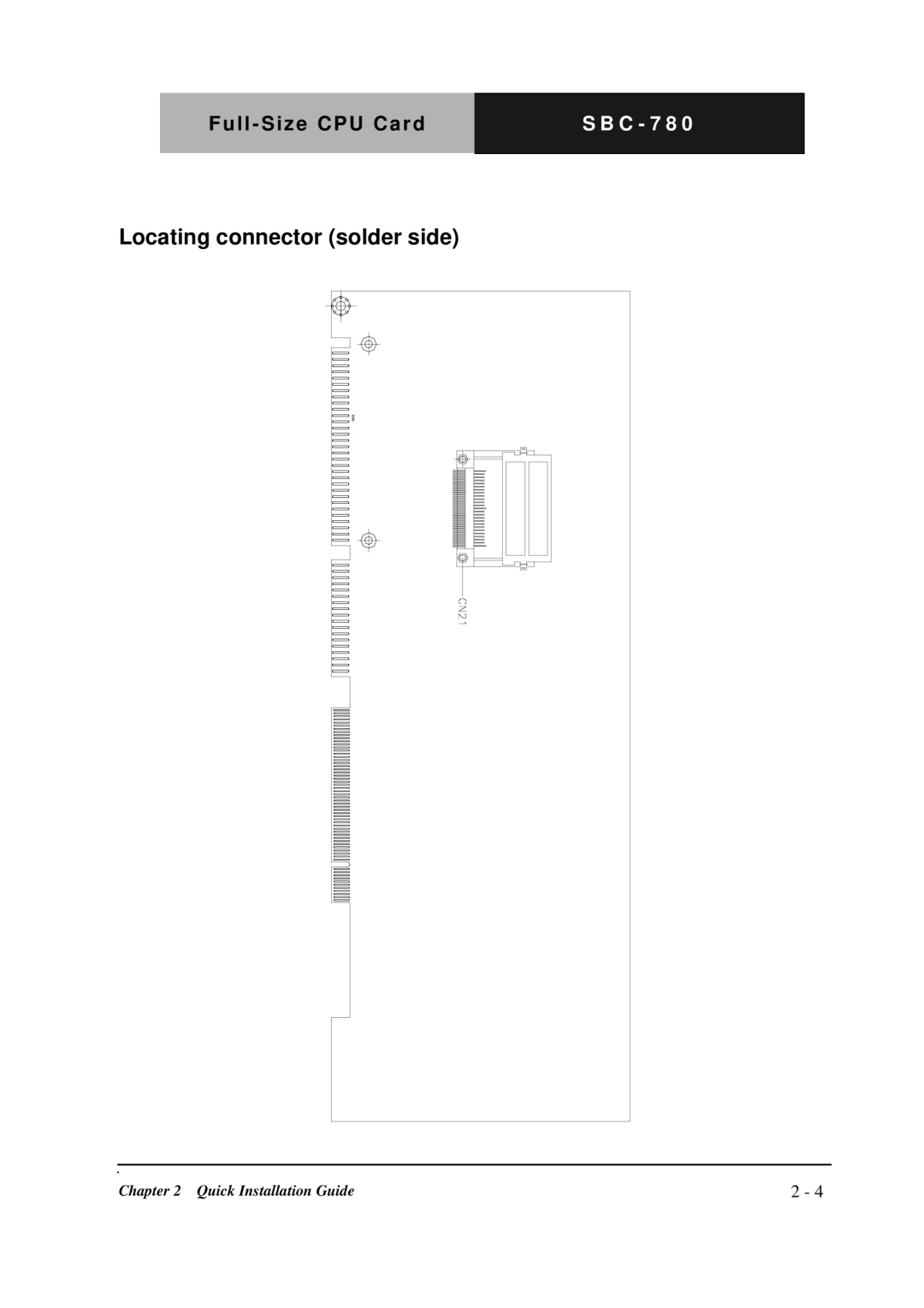 Intel SBC-780 manual Locating connector solder side 