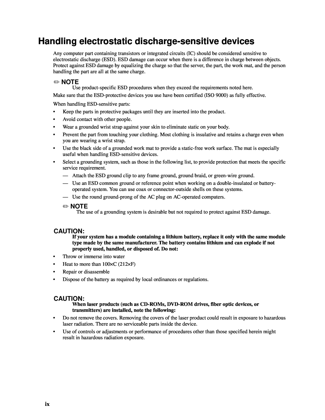 Intel SBCEFCSW manual Handling electrostatic discharge-sensitivedevices 