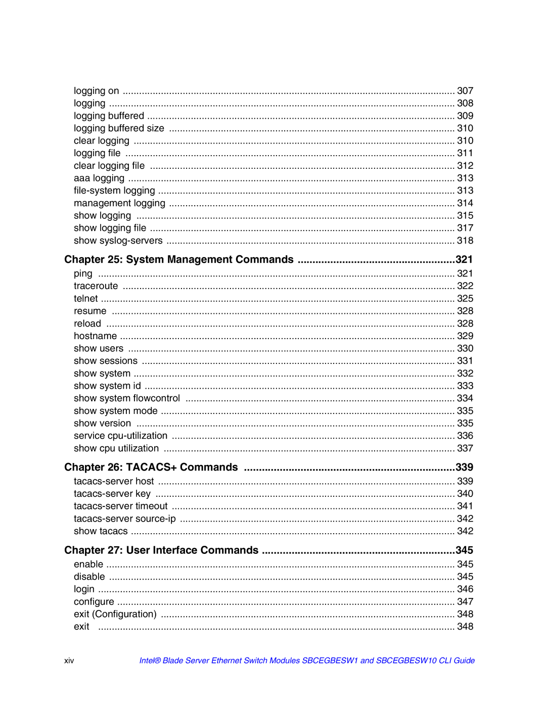 Intel SBCEGBESW10 CLI manual System Management Commands 321 