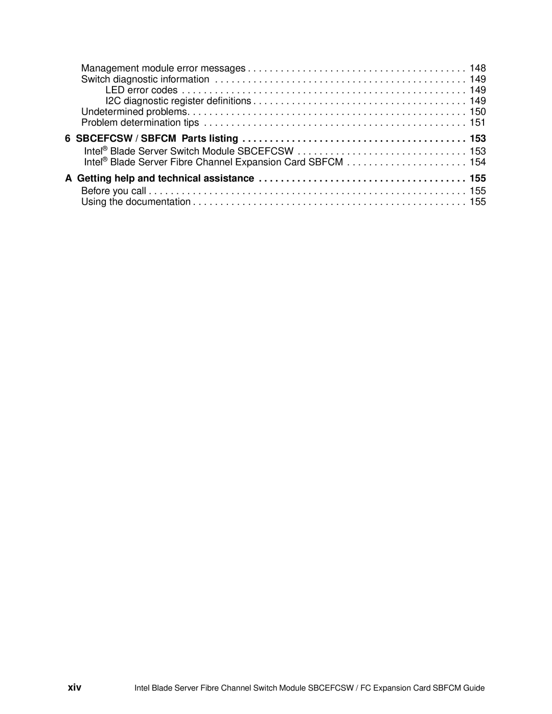 Intel SBFCM, SBCEFCSW manual Sbcefcsw / Sbfcm Parts listing, Getting help and technical assistance 