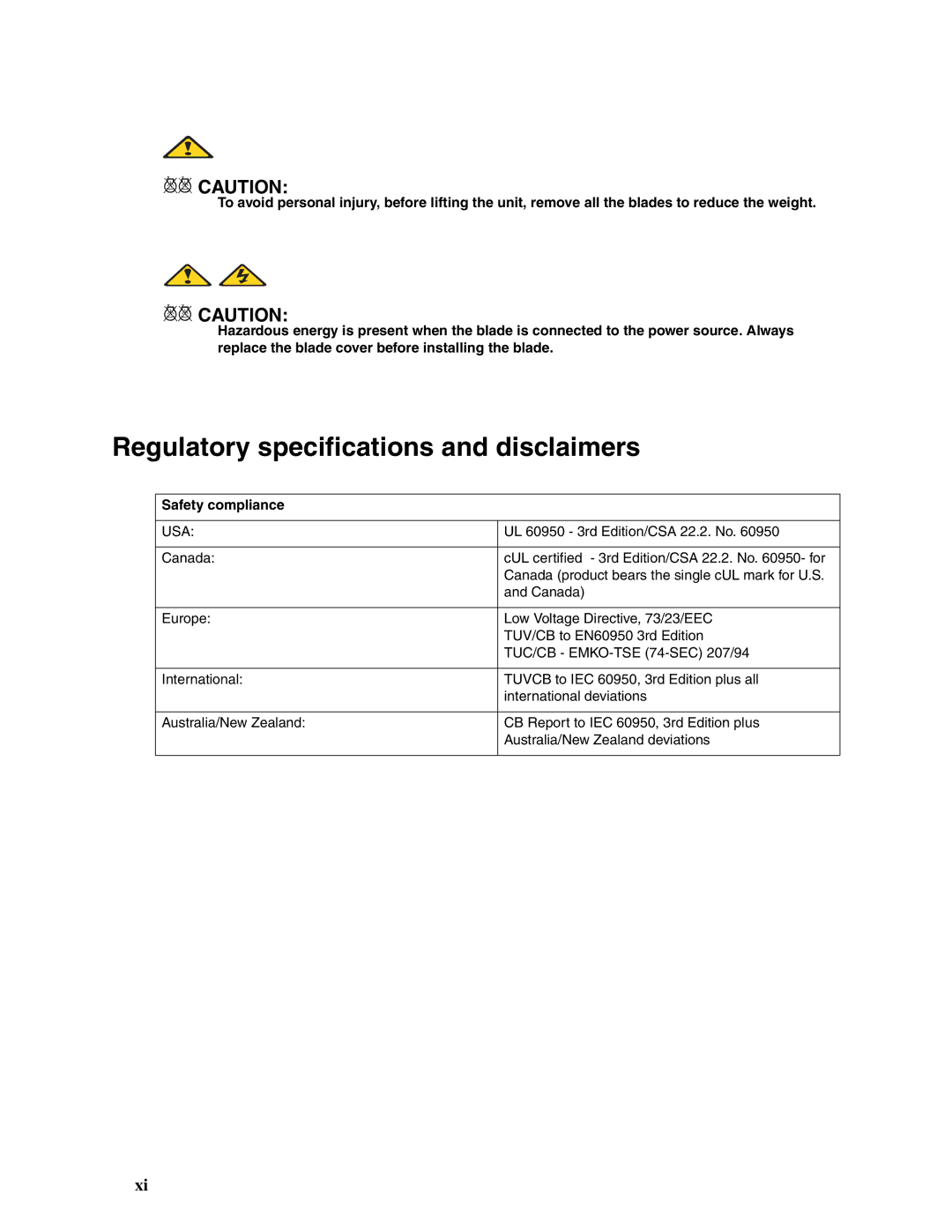 Intel SBX82 manual Regulatory specifications and disclaimers, Safety compliance 