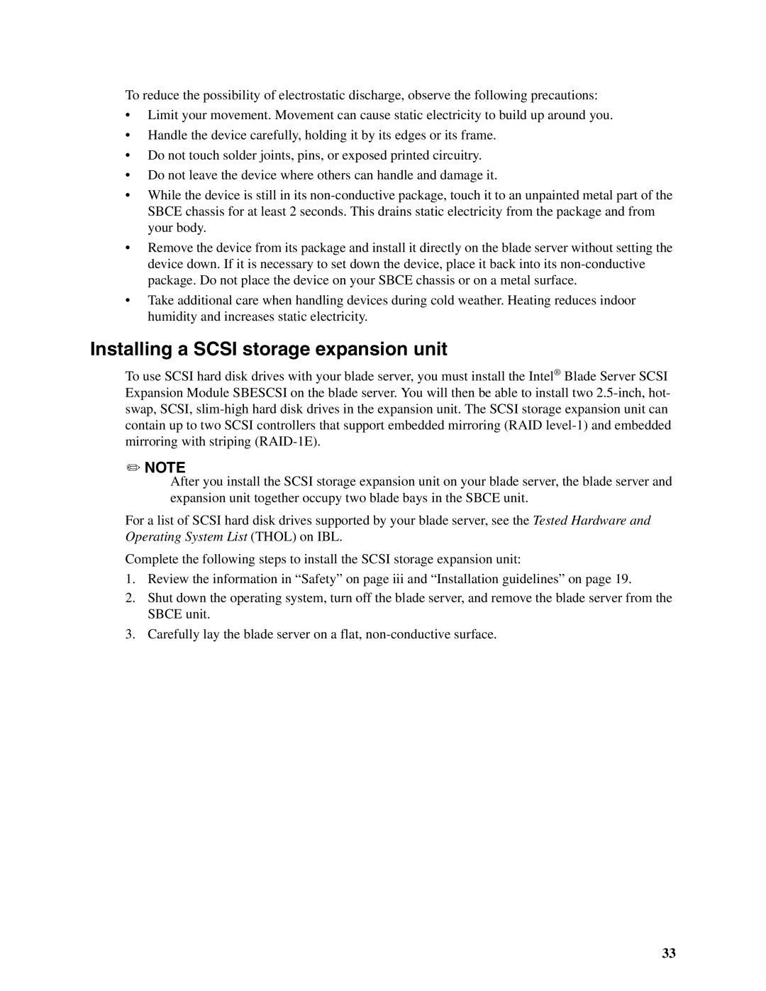 Intel SBX82 manual Installing a Scsi storage expansion unit 