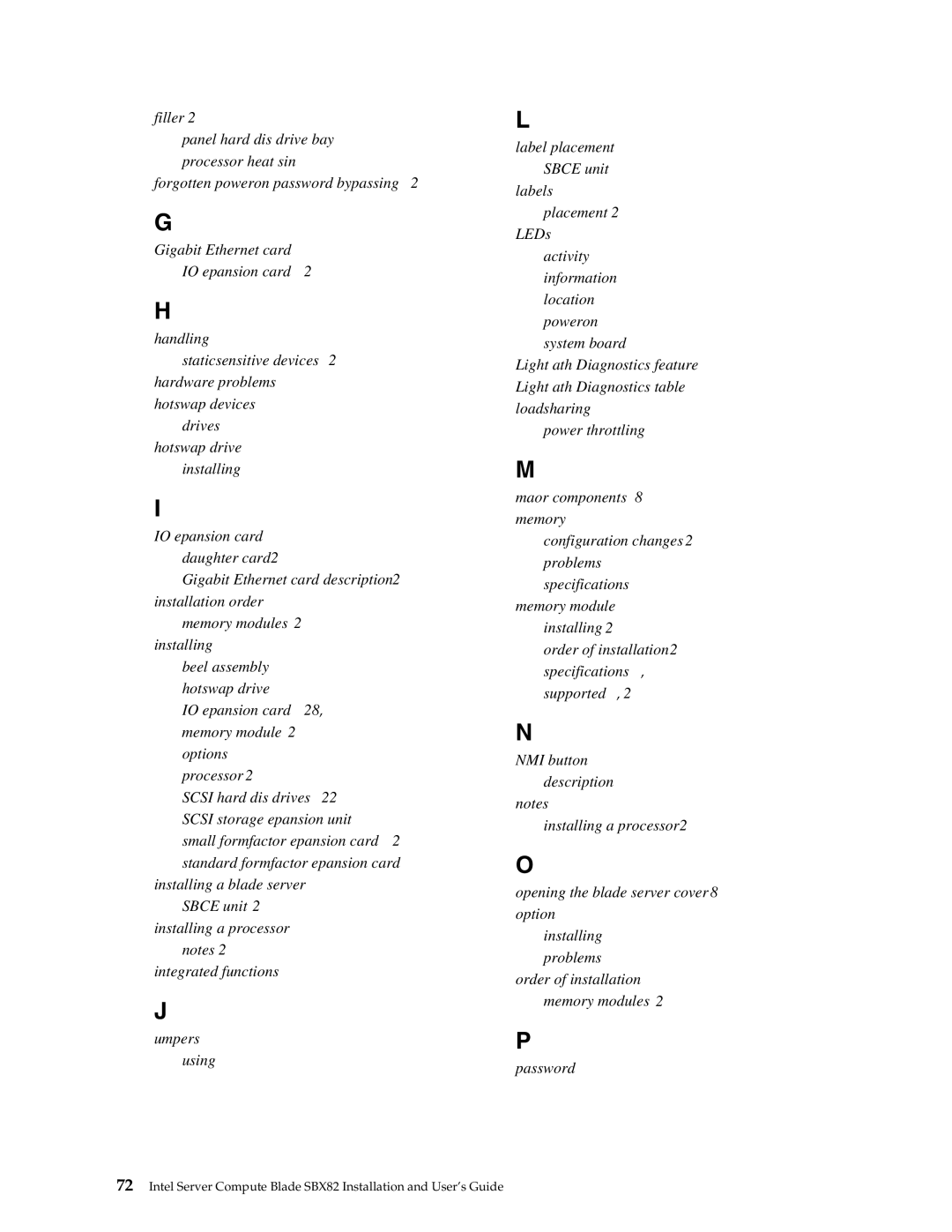 Intel SBX82 manual Password 