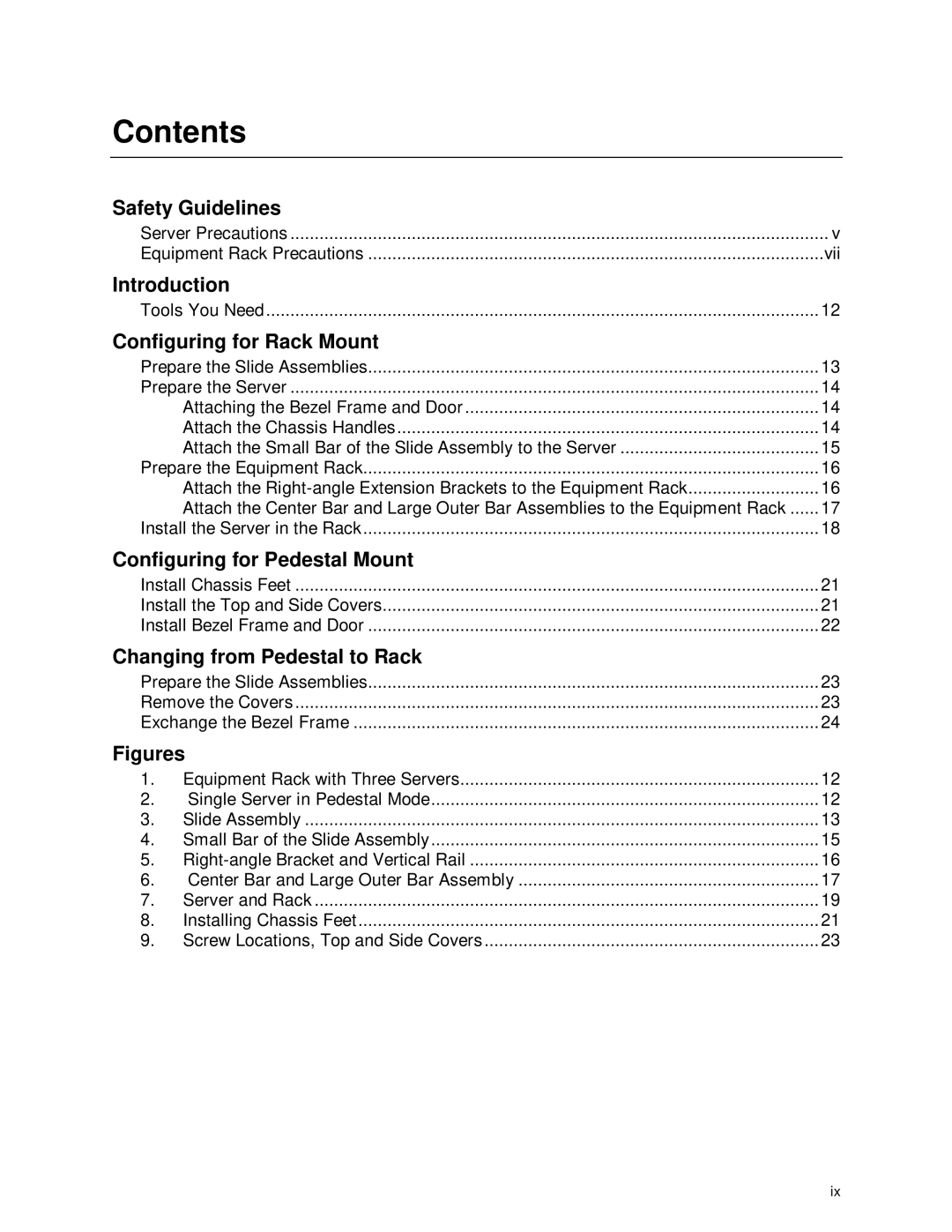 Intel SC450NX manual Contents 