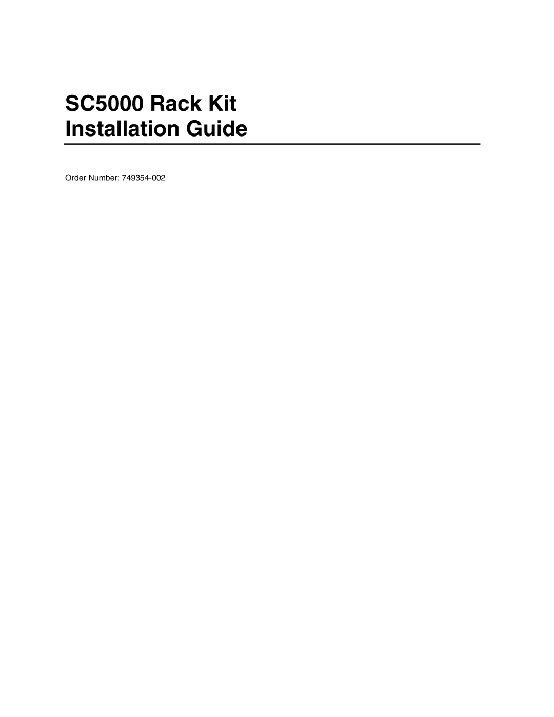 Intel manual SC5000 Rack Kit Installation Guide 