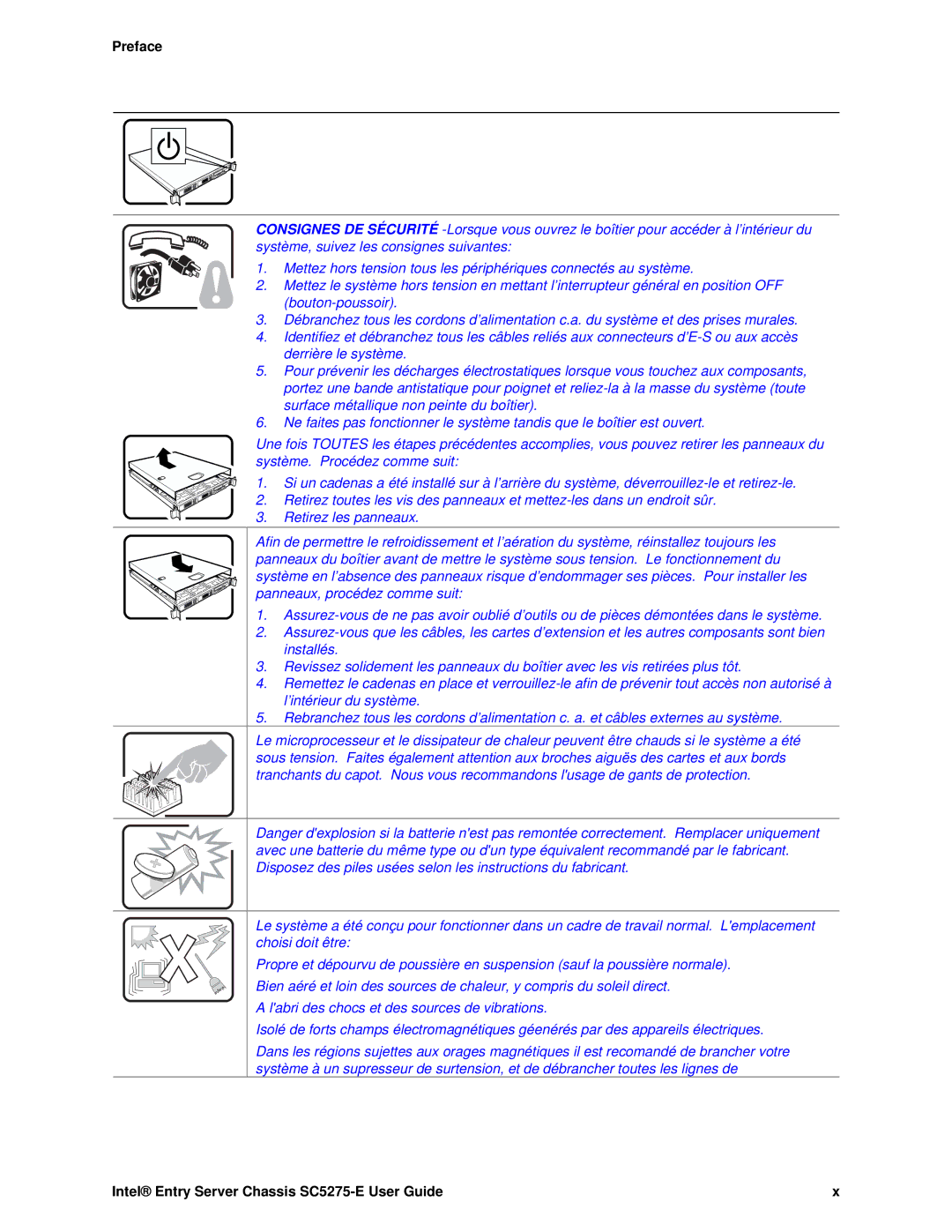 Intel SC5275-E, C50277-001 manual Preface 