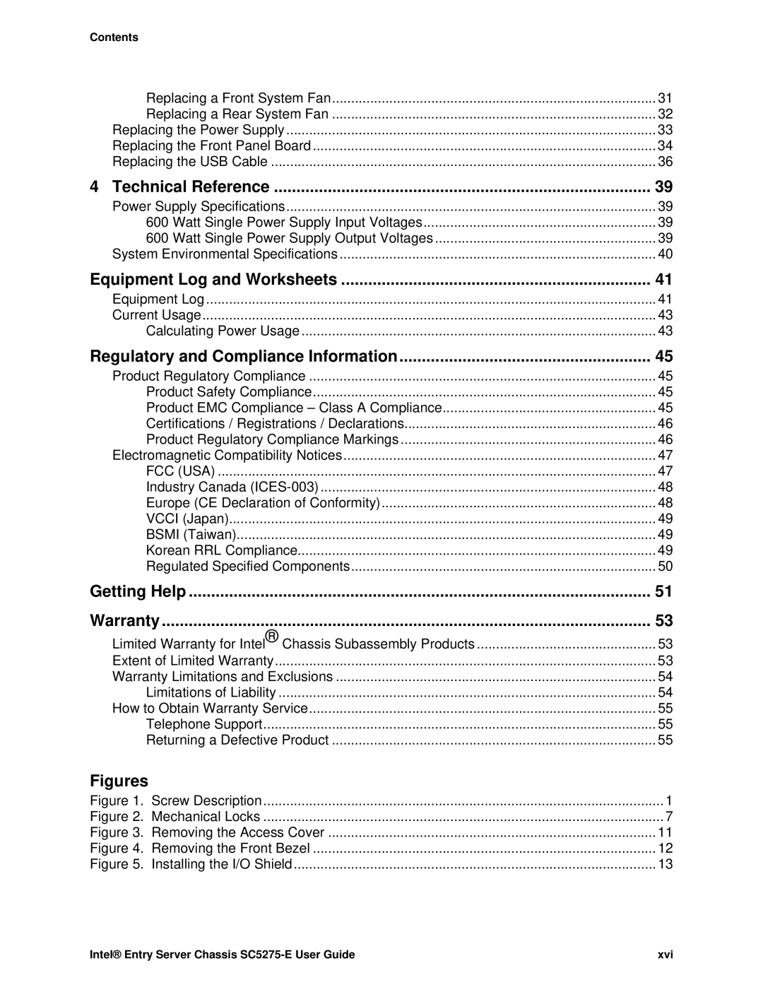 Intel SC5275-E, C50277-001 manual Technical Reference, Equipment Log and Worksheets, Regulatory and Compliance Information 