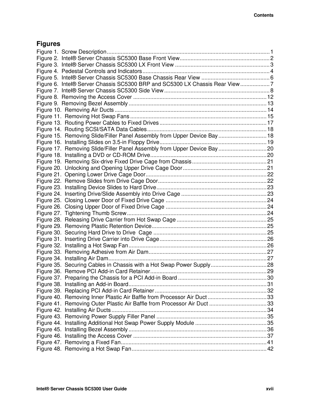 Intel SC5300 LX, SC5300 BRP manual Figures 