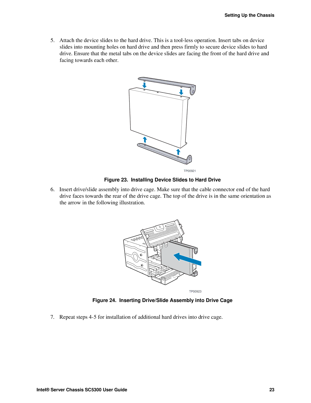 Intel SC5300 LX, SC5300 BRP manual Installing Device Slides to Hard Drive 