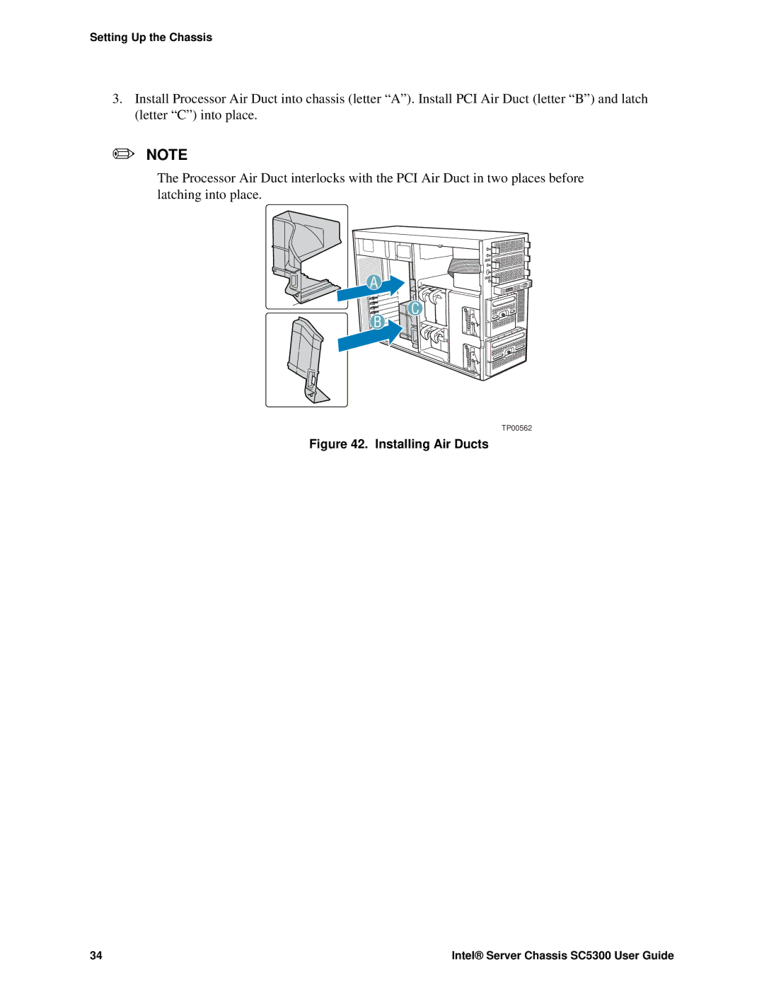 Intel SC5300 BRP, SC5300 LX manual Installing Air Ducts 