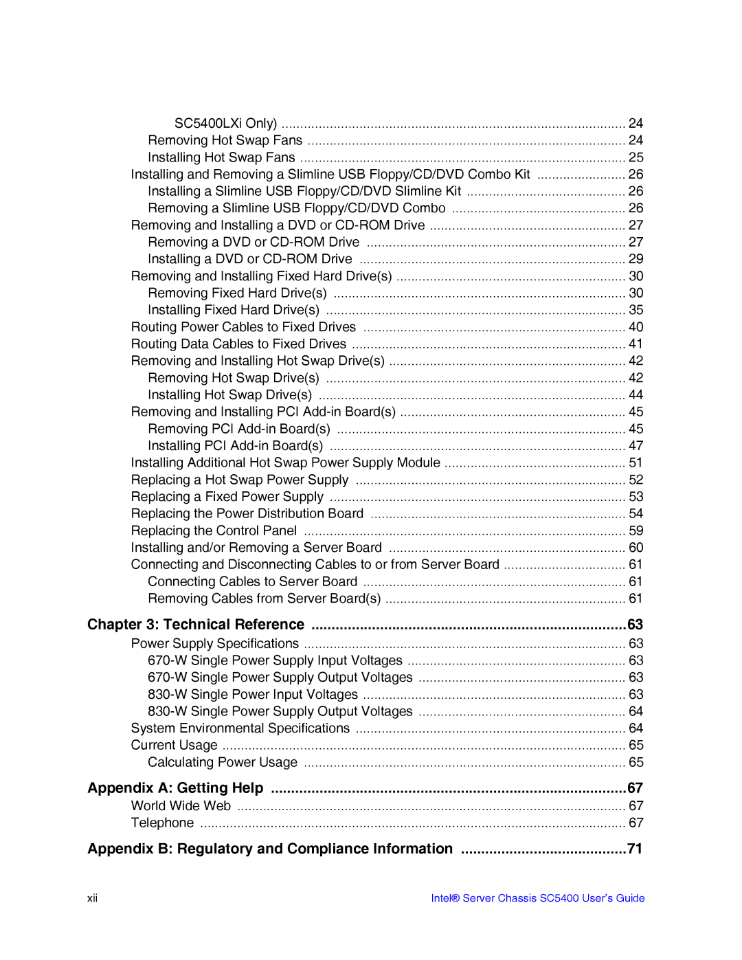 Intel SC5400 manual Appendix a Getting Help 