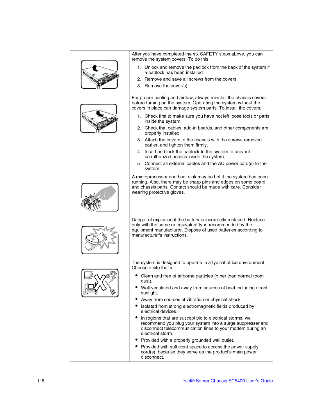 Intel SC5400 manual 118 