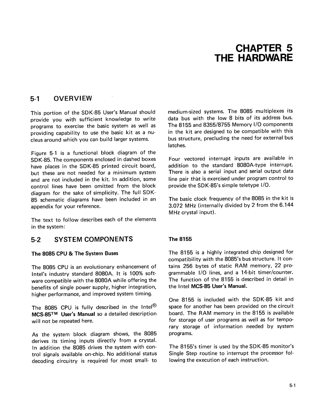 Intel sdk-85 system design kit manual 
