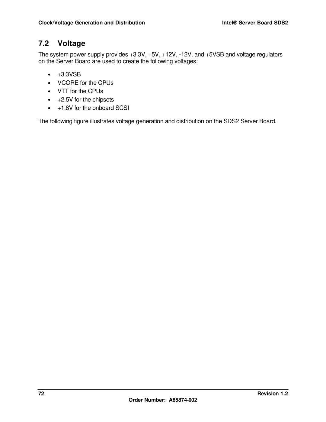 Intel SDS2 manual Voltage 